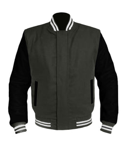 Original American Varsity Black Leather Sleeve Letterman College Baseball Kid Wool Jackets #BSL-WSTR-BZ