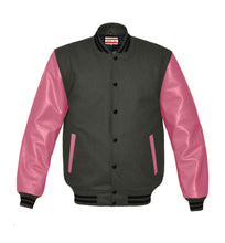 Load image into Gallery viewer, Superb Genuine Pink Leather Sleeve Letterman College Varsity Men Wool Jackets #PKSL-BSTR-BB