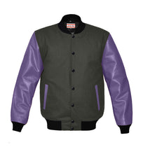Load image into Gallery viewer, Original American Varsity Real Purple Leather Letterman College Baseball Men Wool Jackets #PRSL-BSTR-BB-Bband
