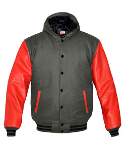 Superb Red Leather Sleeve Original American Varsity Letterman College Baseball Men Wool Jackets #RSL-BSTR-BB-H