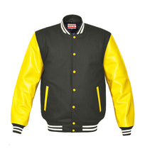 Load image into Gallery viewer, Superb Genuine Yellow Leather Sleeve Letterman College Varsity Men Wool Jackets #YSL-WSTR-YB