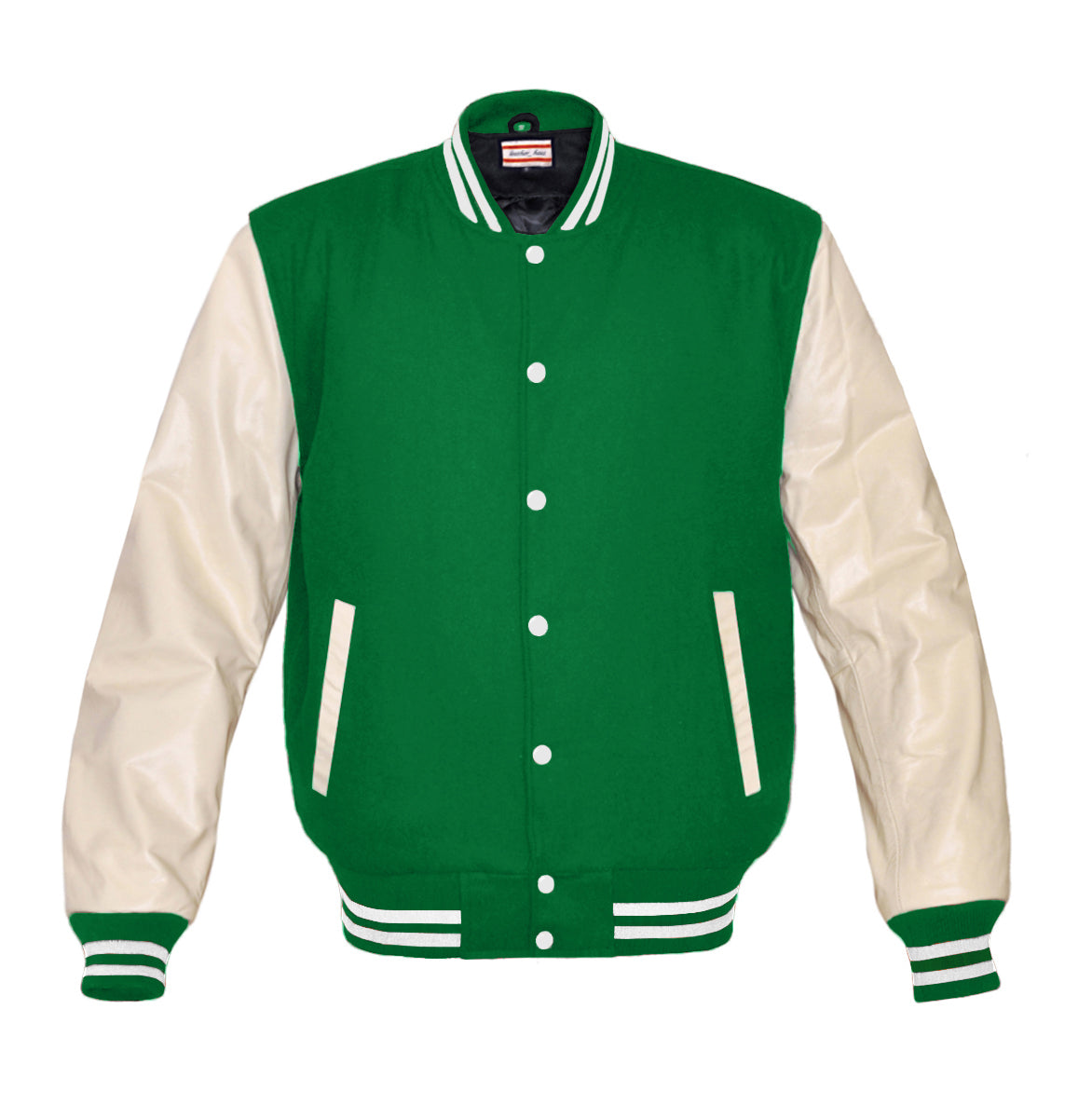 Superb Genuine Cream Leather Sleeve Letterman College