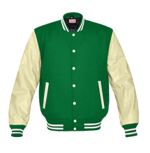 Load image into Gallery viewer, Superb Genuine Cream Leather Sleeve Letterman College Varsity Kid Wool Jackets #CRSL-WSTR-CB