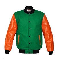 Load image into Gallery viewer, Original American Varsity Real Orange Leather Letterman College Baseball Men Wool Jackets #ORSL-BSTR-BB-Bband