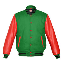 Load image into Gallery viewer, Original American Varsity Real Red Leather Letterman College Baseball Men Wool Jackets #RSL-BSTR-RB