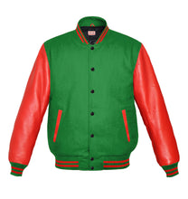 Load image into Gallery viewer, Original American Varsity Real Red Leather Letterman College Baseball Kid Wool Jackets #RSL-RSTR-BB