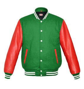 Original American Varsity Real Red Leather Letterman College Baseball Women Wool Jackets #RSL-WSTR-WB