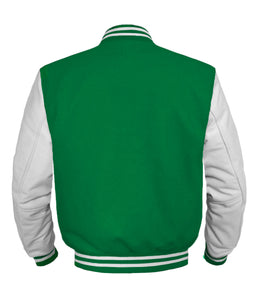 Original American Varsity White Leather Sleeve Letterman College Baseball Kid Wool Jackets #WSL-WSTR-BZ