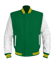 Load image into Gallery viewer, Original American Varsity White Leather Sleeve Letterman College Baseball Kid Wool Jackets #WSL-YSTR-BZ