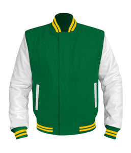 Original American Varsity White Leather Sleeve Letterman College Baseball Kid Wool Jackets #WSL-YSTR-BZ