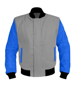 Original American Varsity Blue Leather Sleeve Letterman College Baseball Kid Wool Jackets #BLSL-BBand-BZ