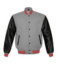 Load image into Gallery viewer, Superb Genuine Black Leather Sleeve Letterman College Varsity Kid Wool Jackets #BSL-RSTR-BB