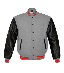 Superb Genuine Black Leather Sleeve Letterman College Varsity Kid Wool Jackets #BSL-RSTR-BB