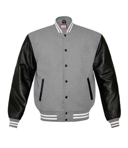 Superb Genuine Black Leather Sleeve Letterman College Varsity Kid Wool Jackets #BSL-WSTR-BB