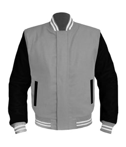 Original American Varsity Black Leather Sleeve Letterman College Baseball Men Wool Jackets #BSL-WSTR-BZ