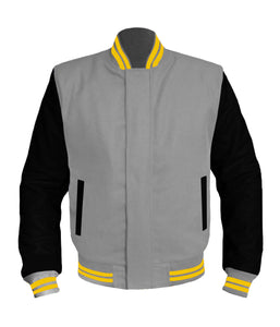 Original American Varsity Black Leather Sleeve Letterman College Baseball Men Wool Jackets #BSL-YSTR-BZ