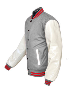 Superb Genuine Cream Leather Sleeve Letterman College Varsity Men Wool Jackets #CRSL-RSTR-BB
