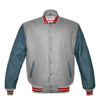 Load image into Gallery viewer, Superb Genuine Grey Leather Sleeve Letterman College Varsity Women Wool Jackets #GYSL-RSTR-GYB