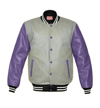 Load image into Gallery viewer, Original American Varsity Real Purple Leather Letterman College Baseball Women Wool Jackets #PRSL-WSTR-PRB-BBand