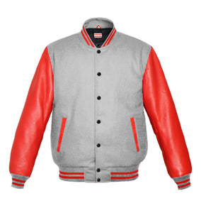 Original American Varsity Real Red Leather Letterman College Baseball Kid Wool Jackets #RSL-RSTR-BB