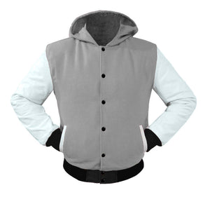 Superb White Leather Sleeve Original American Varsity Letterman College Baseball Kid Wool Jackets #WSL-BB-BBand-H