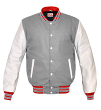 Load image into Gallery viewer, Superb Genuine White Leather Sleeve Letterman College Varsity Men Wool Jackets #WSL-RWSTR-WB