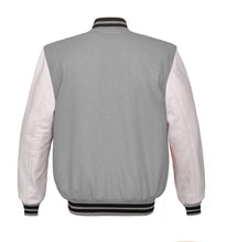 Load image into Gallery viewer, Superb Genuine White Leather Sleeve Letterman College Varsity Men Wool Jackets #WSL-BSTR-WB