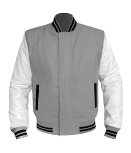 Original American Varsity White Leather Sleeve Letterman College Baseball Men Wool Jackets #WSL-BSTR-BZ
