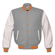 Load image into Gallery viewer, Superb Genuine White Leather Sleeve Letterman College Varsity Men Wool Jackets #WSL-ORSTR-OB