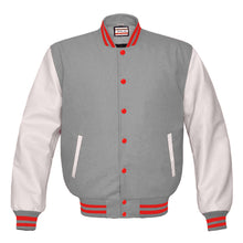 Load image into Gallery viewer, Superb Genuine White Leather Sleeve Letterman College Varsity Kid Wool Jackets #WSL-RSTR-RB