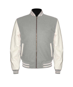 Original American Varsity Real White Leather Letterman College Baseball Kid Wool Jackets #WSL-WSTR-ZIP