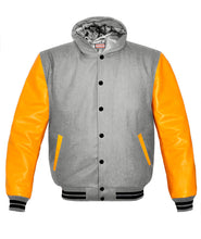 Load image into Gallery viewer, Superb Genuine Yellow Leather Sleeve Letterman College Varsity Women Wool Jackets #YSL-BSTR-BB-H