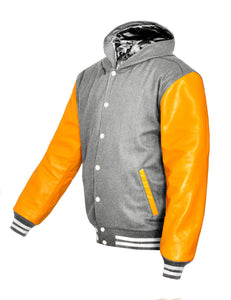Superb Genuine Yellow Leather Sleeve Letterman College Varsity Kid Wool Jackets #YSL-WSTR-WB-H