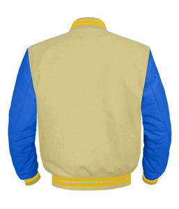 Original American Varsity Blue Leather Sleeve Letterman College Baseball Men Wool Jackets #BLSL-YSTR-BZ