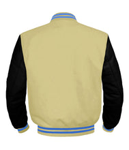 Load image into Gallery viewer, Original American Varsity Black Leather Sleeve Letterman College Baseball Men Wool Jackets #BSL-BLSTR-BZ