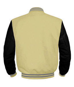Original American Varsity Black Leather Sleeve Letterman College Baseball Women Wool Jackets #BSL-GYSTR-BZ
