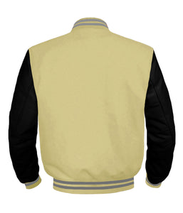 Original American Varsity Black Leather Sleeve Letterman College Baseball Men Wool Jackets #BSL-GYSTR-BZ