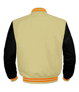 Original American Varsity Black Leather Sleeve Letterman College Baseball Men Wool Jackets #BSL-ORSTR-BZ