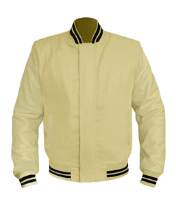 Original American Varsity Cream Leather Sleeve Letterman College Baseball Men Wool Jackets #CRSL-BSTR-BZ