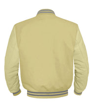 Load image into Gallery viewer, Original American Varsity Cream Leather Sleeve Letterman College Baseball Men Wool Jackets #CRSL-GYSTR-BZ