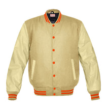 Load image into Gallery viewer, Superb Genuine Cream Leather Sleeve Letterman College Varsity Kid Wool Jackets #CRSL-ORSTR-OB