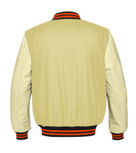 Load image into Gallery viewer, Original American Varsity Real Cream Leather Letterman College Baseball Men Wool Jackets #CRSL-ORSTR-ORB-Bband
