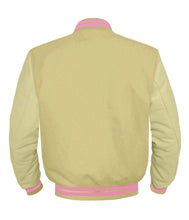 Load image into Gallery viewer, Original American Varsity Cream Leather Sleeve Letterman College Baseball Women Wool Jackets #CRSL-PKSTR-BZ