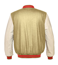 Load image into Gallery viewer, Superb Genuine Cream Leather Sleeve Letterman College Varsity Kid Wool Jackets #CRSL-RSTR-RB