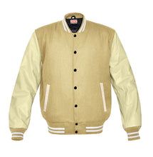Load image into Gallery viewer, Superb Genuine Cream Leather Sleeve Letterman College Varsity Men Wool Jackets #CRSL-WSTR-BB