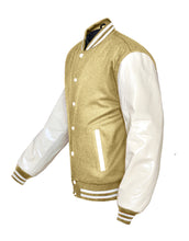 Load image into Gallery viewer, Superb Genuine Cream Leather Sleeve Letterman College Varsity Women Wool Jackets #CRSL-WSTR-WB