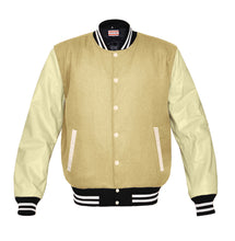 Load image into Gallery viewer, Superb Genuine Cream Leather Sleeve Letterman College Varsity Kid Wool Jackets #CRSL-WSTR-CB-BBAND