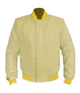 Original American Varsity Cream Leather Sleeve Letterman College Baseball Women Wool Jackets #CRSL-YSTR-BZ