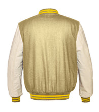 Load image into Gallery viewer, Superb Genuine Cream Leather Sleeve Letterman College Varsity Men Wool Jackets #CRSL-YSTR-YB