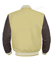 Load image into Gallery viewer, Original American Varsity Dark Brown Leather Sleeve Letterman College Baseball Women Wool Jackets #DBRSL-WSTR-BZ